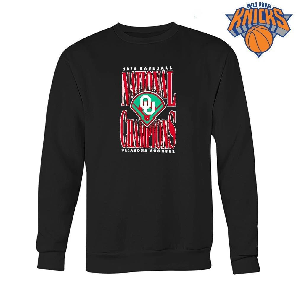 Oklahoma Sooners 2026 Ncaa Baseball Mens College World Series National Champions Large Type Field Shirt