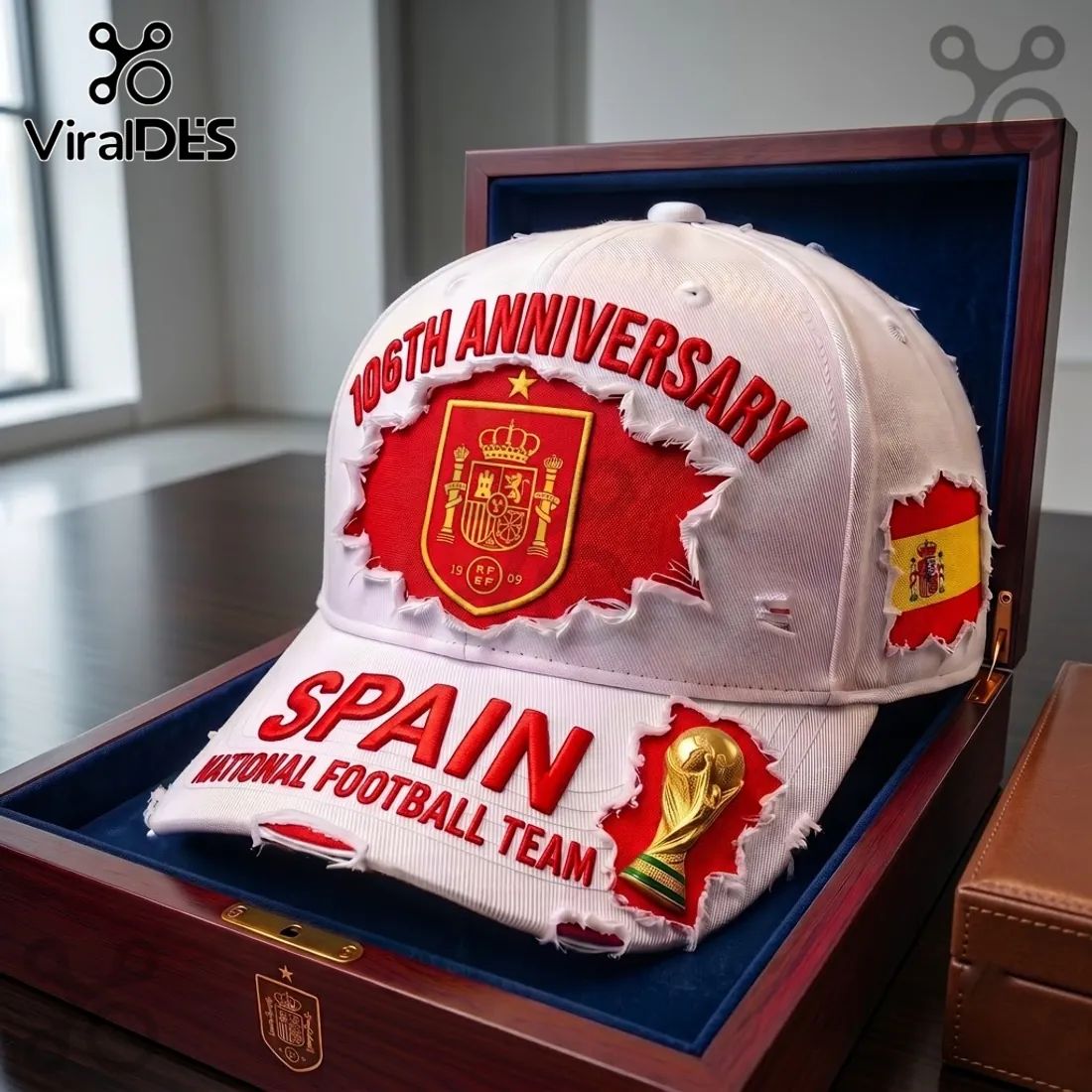 Spain National Football Team 106th Anniversary White Cap