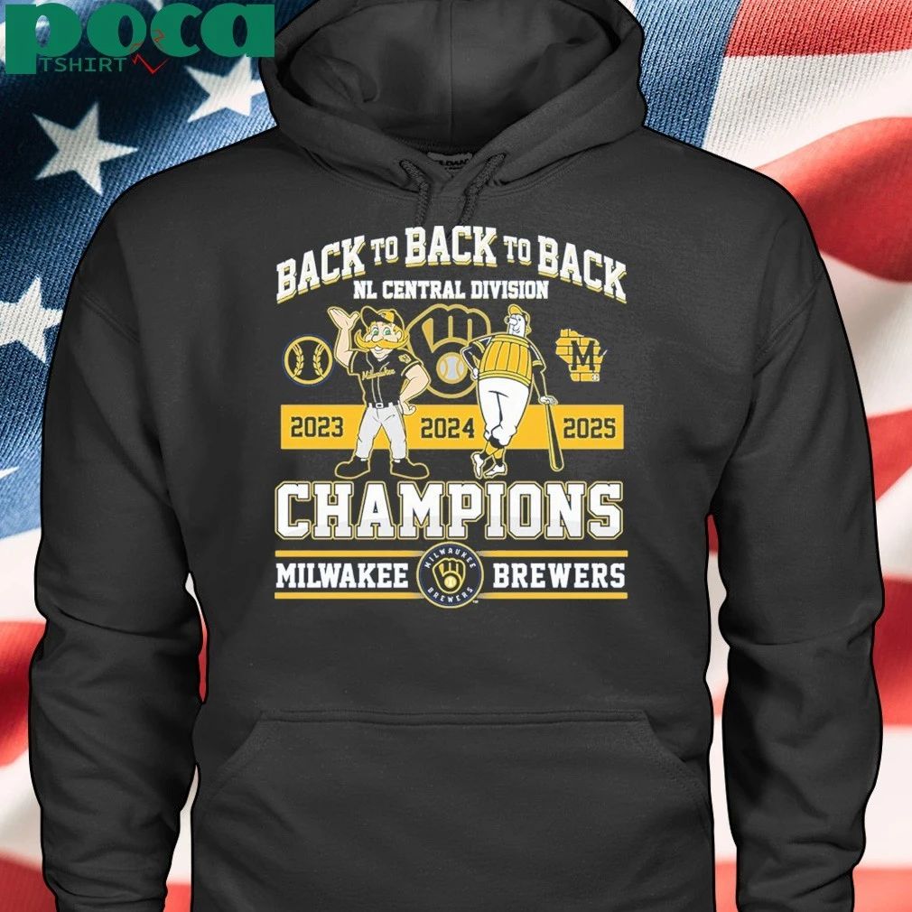 Brewers Back To Back To Back NL Central Division Champions Shirt