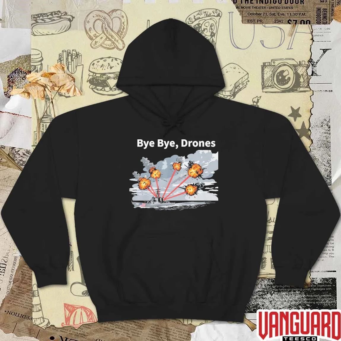 Trump Bye Bye Drones Patriotic Navy Laser Defense t-shirt