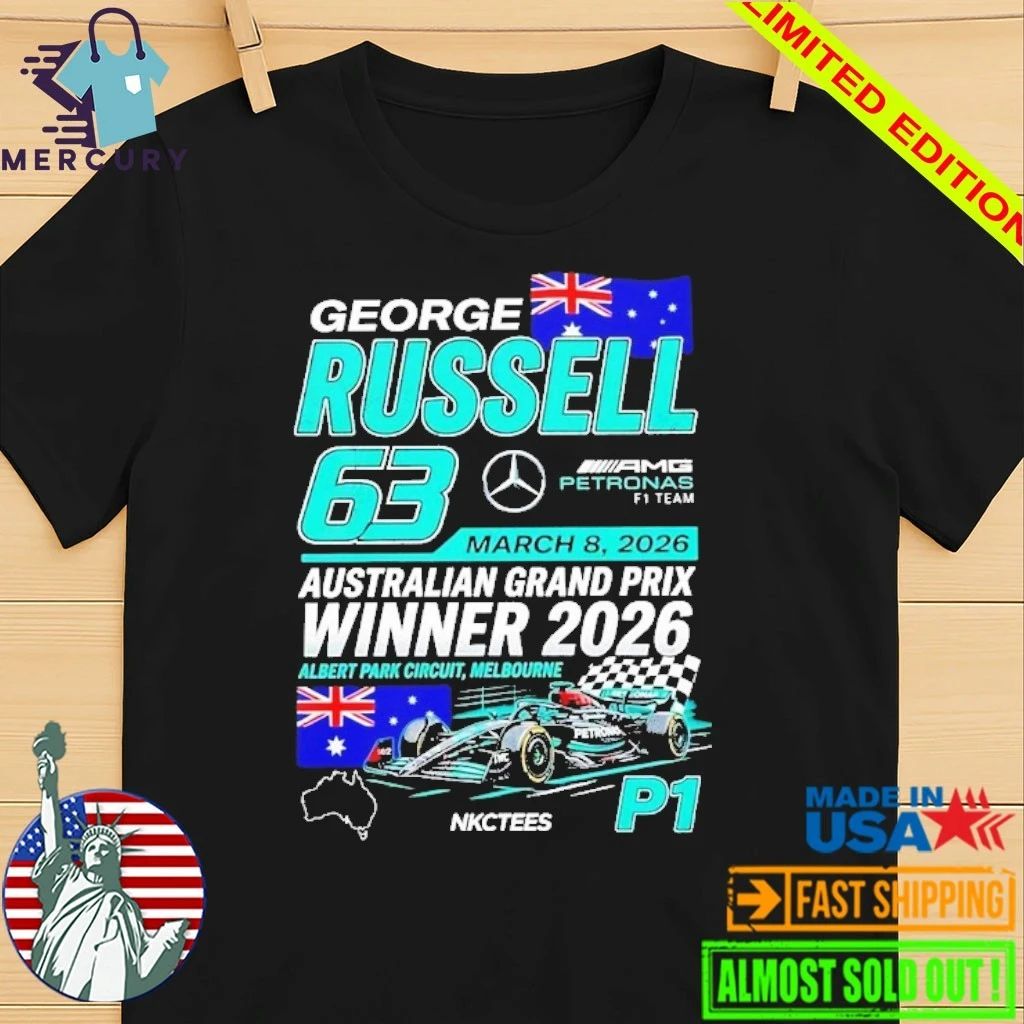 George Russell AMG Petronas F1 Team P1 Australian Grand Prix 2026 Champions Shirt