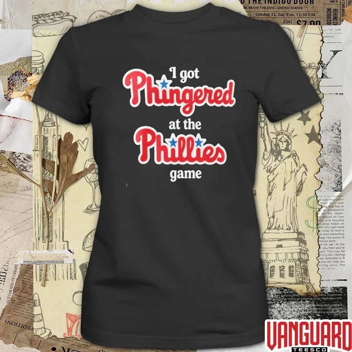 I Got Phingered At The Phillies Game Philadelphia Phillies MLB Funny t-shirt