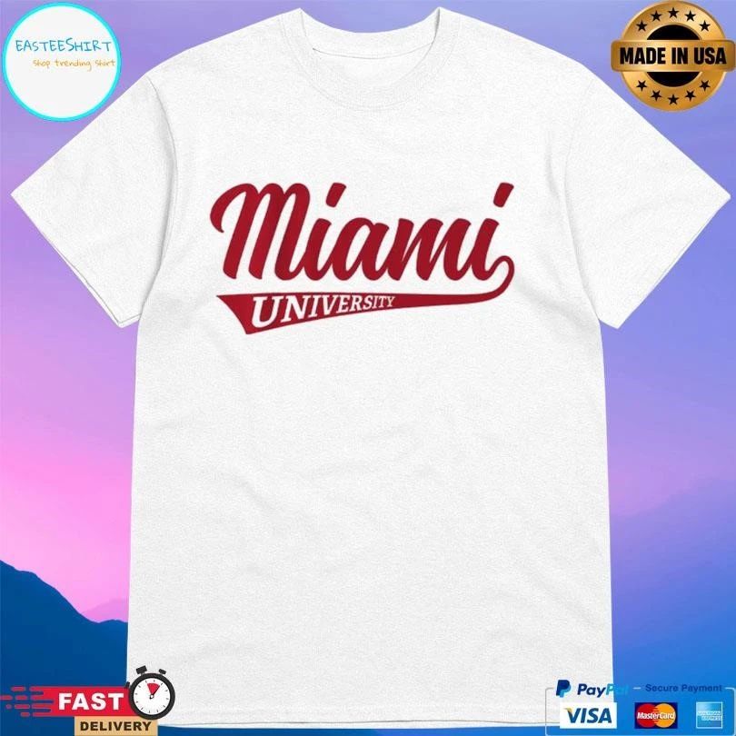 Miami Oh Redhawks Basketball Miami University Classic Script T-shirts