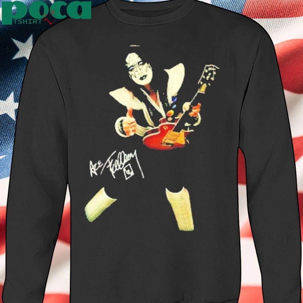 Ace Frehley with Guitar and Signature T-Shirt