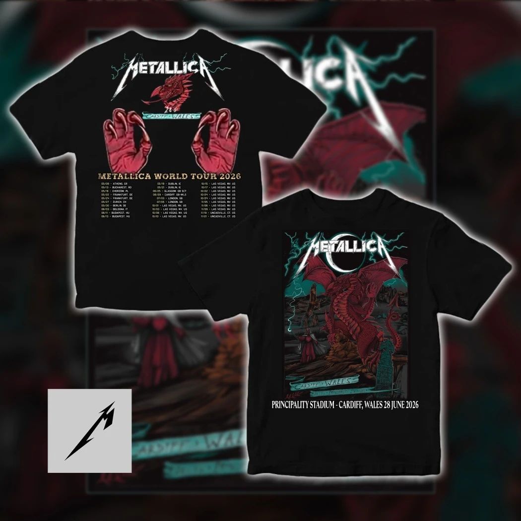 Metallica M72 World Tour 2026 Cardiff Principality Stadium Dragon Claw Collectible T-Shirt