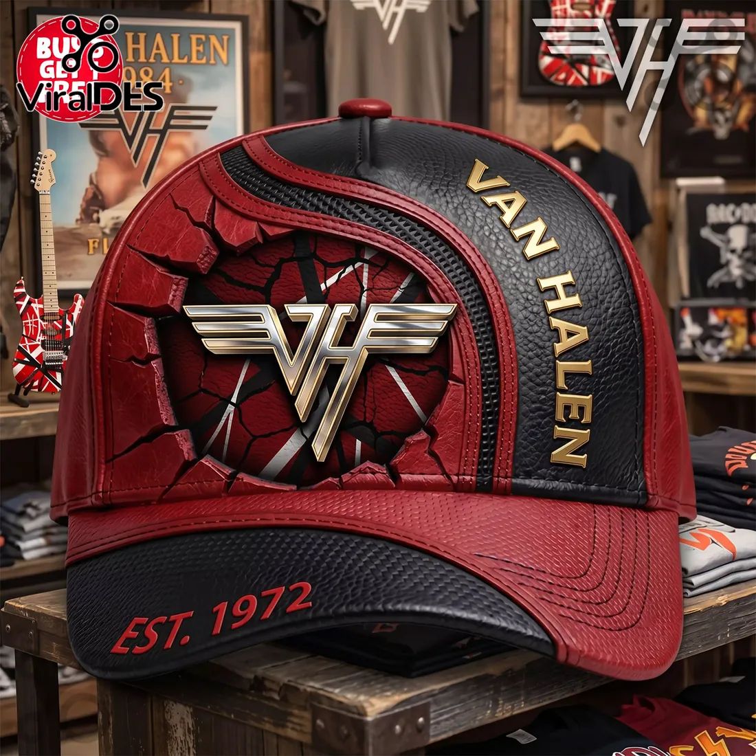 Van Halen Logo Red and Black Baseball Cap