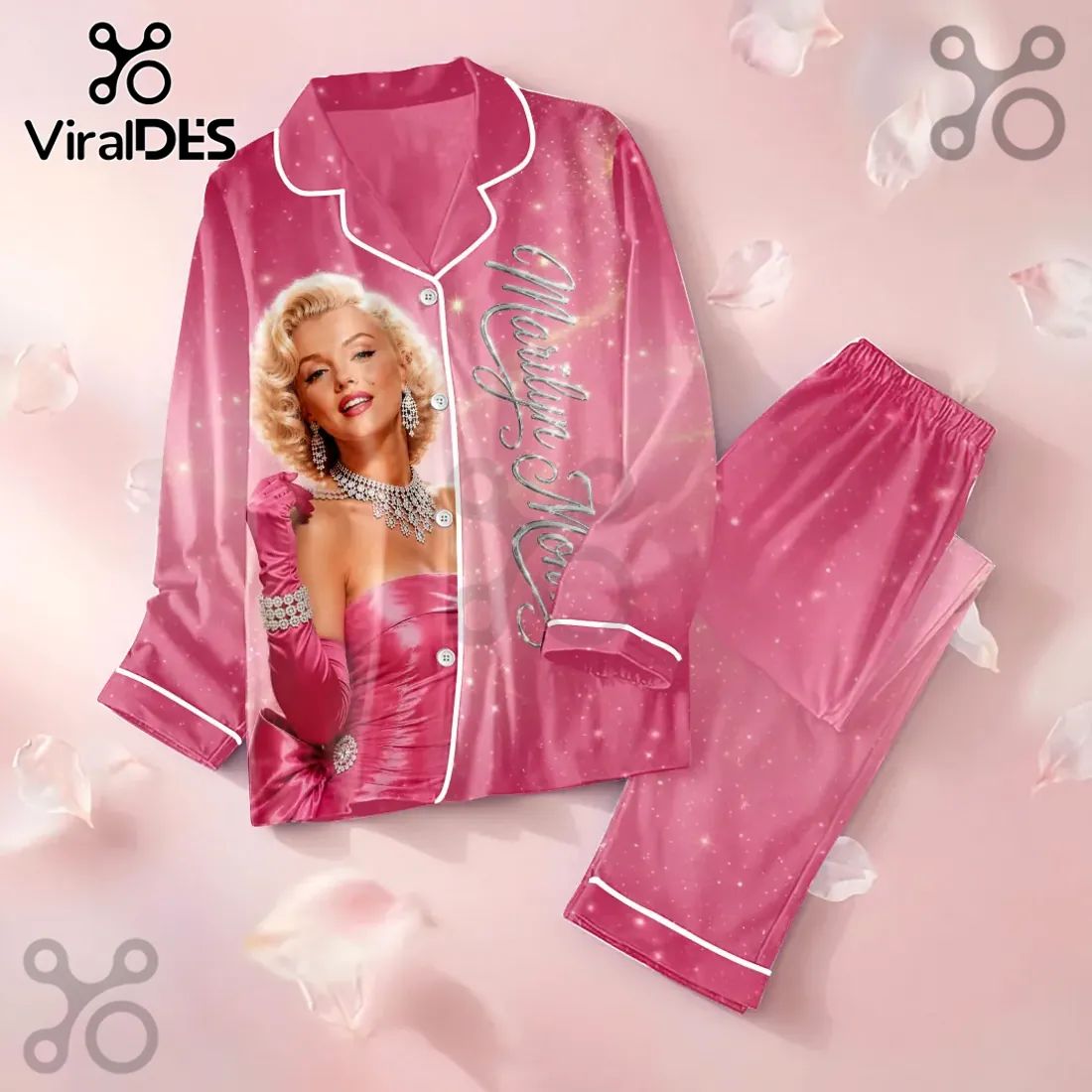 Marilyn Monroe 100th Anniversary Pink Satin Pajama Set