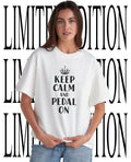 Keep calm and pedal on shirt
