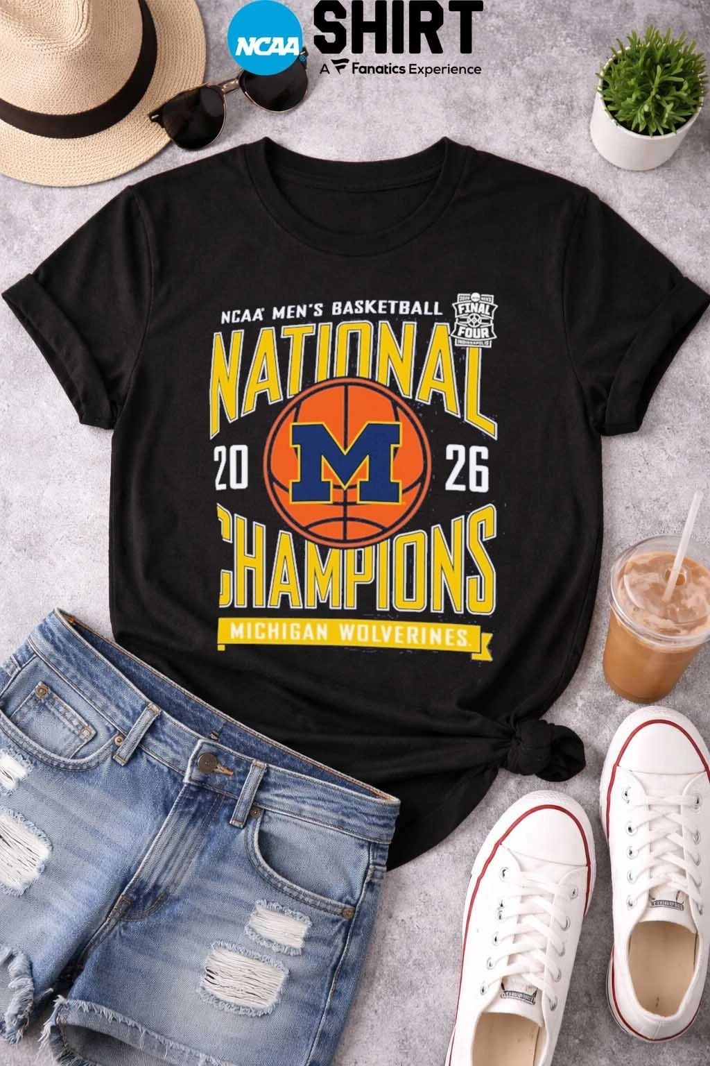 Michigan Wolverines 2026 NCAA Men’s Basketball National Champions Hooded Long-Sleeve T-Shirt
