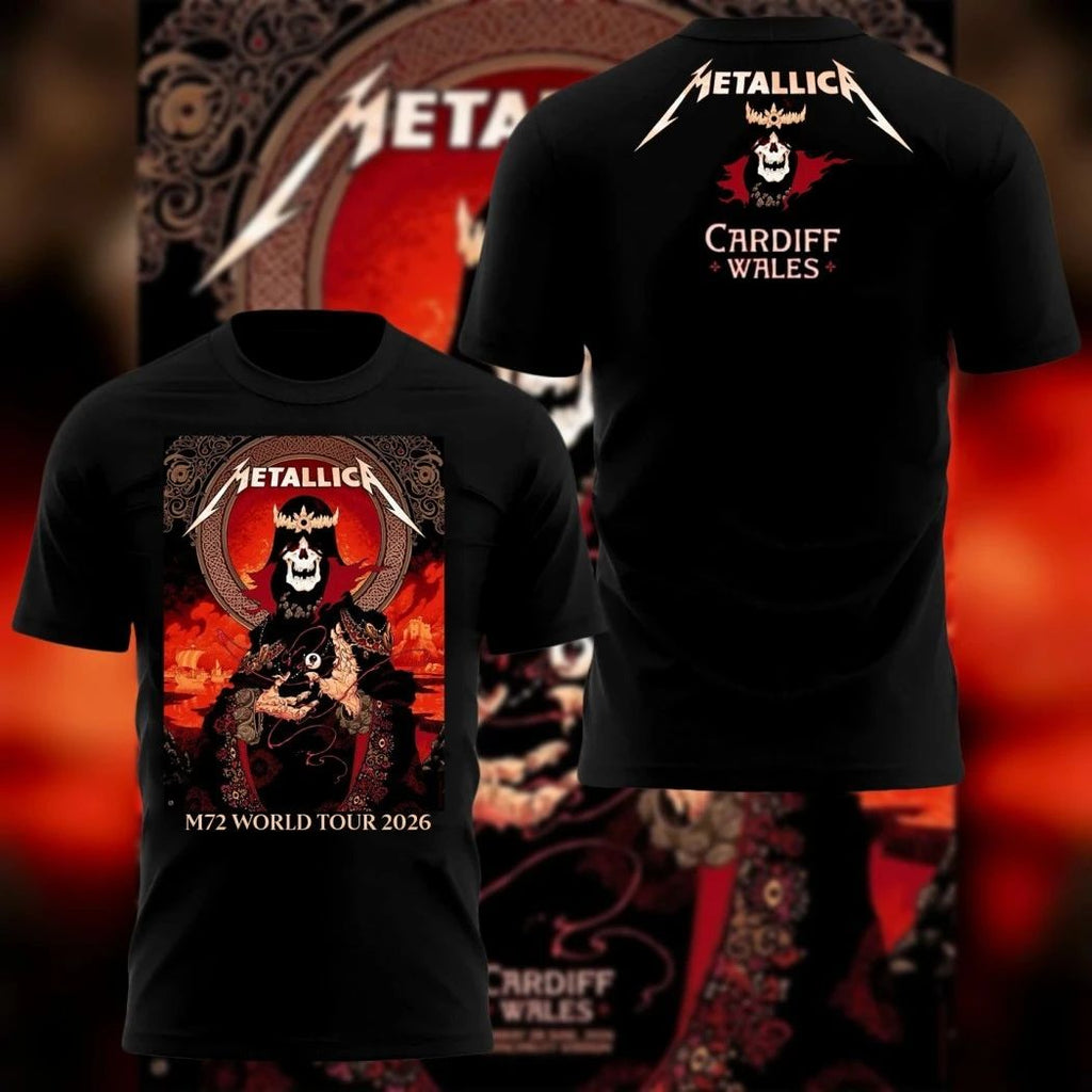Metallica M72 World Tour 2026 Cardiff Wales Event Merch Pop-Up Store Peter Diamond Art T-Shirt