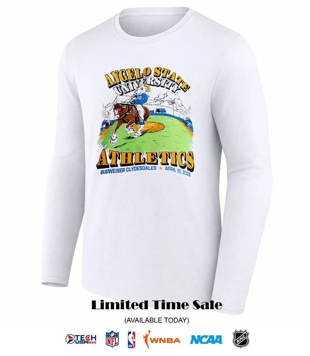 Angelo State University Athletics Budweiser Clydesdales April 10 2026 shirt