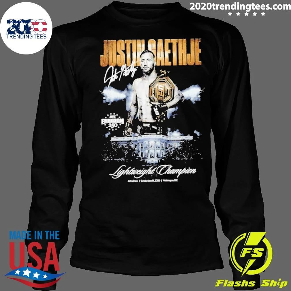 Justin Gaethje Ufc Freedom 250 Lightweight Champion Signature Shirt