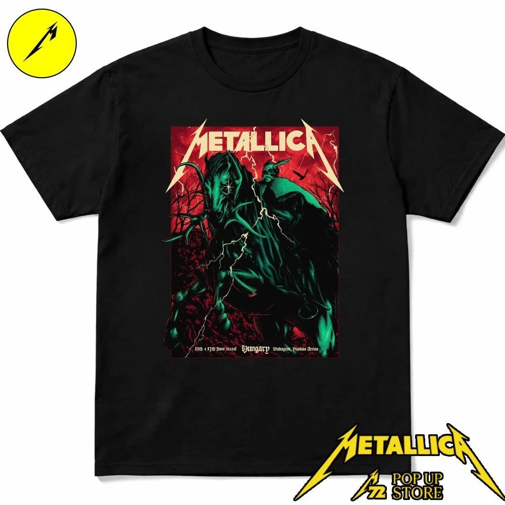 Metallica Budapest June 11-13 Concert Poster Shirt by Alex Almeida Limited Edition