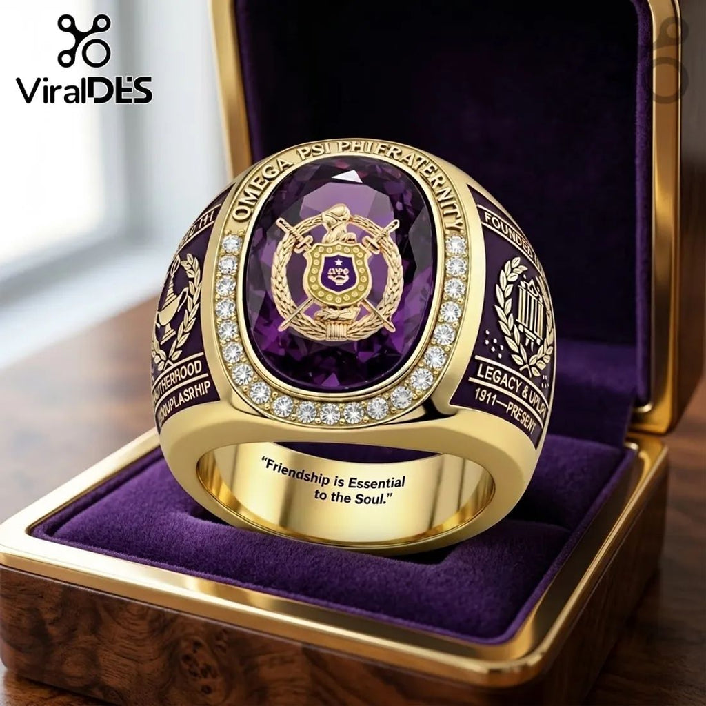 Omega Psi Phi Fraternity Embossed Ring