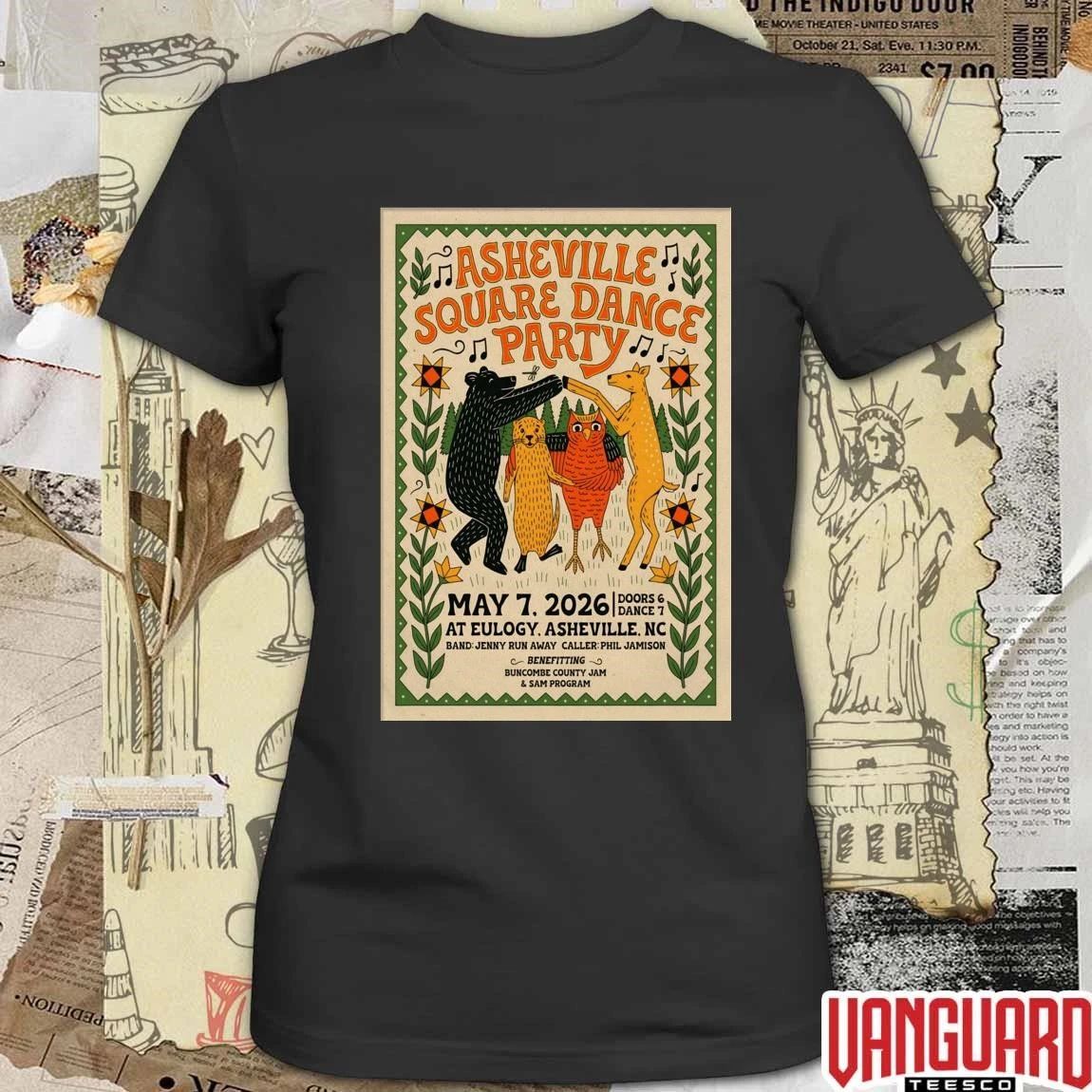 Asheville Square Dance Party Eulogy Asheville NC May 7 2026 Poster t-shirt