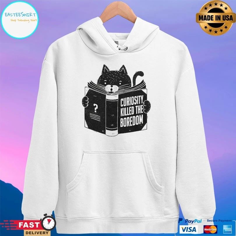 Curiosity Killed The Boredom Cat Reads Books T-shirt