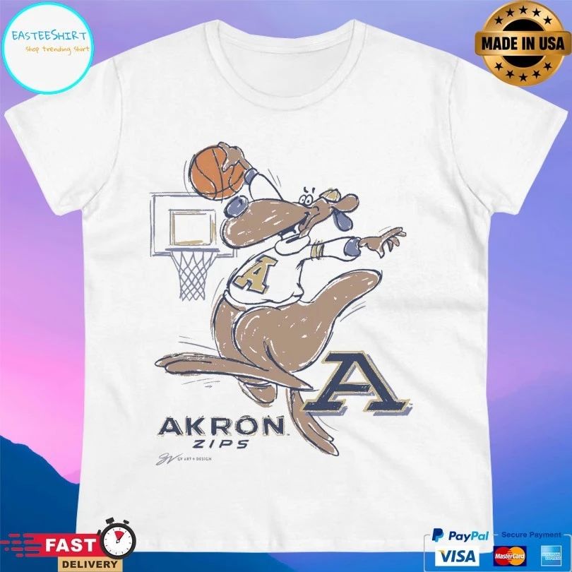 Akron Zip Basketball Cartoon T-shirts