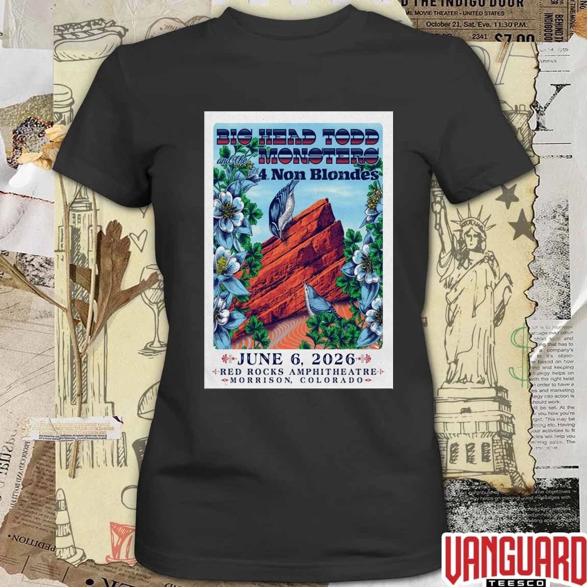 Big Head Todd & the Monsters June 6, 2026 Red Rocks Amphitheatre Morrison, CO Poster t-shirt