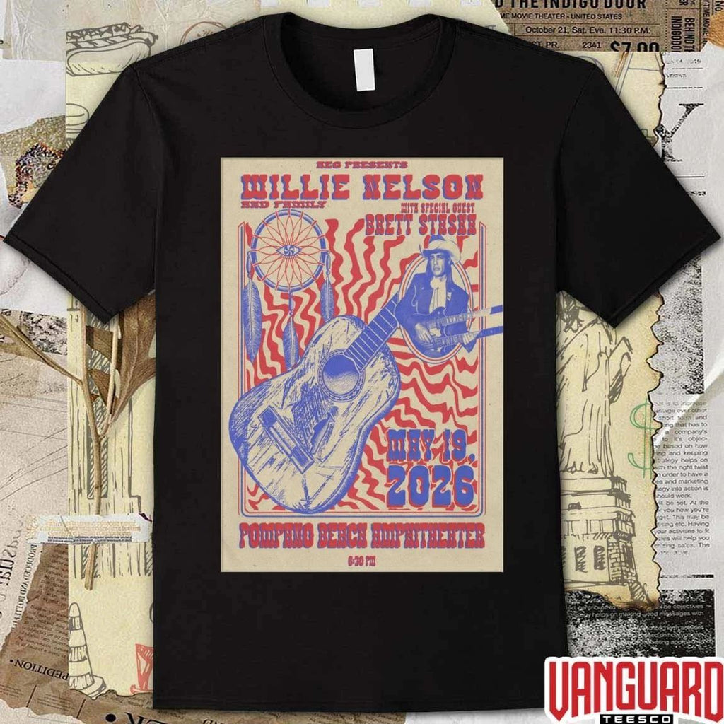 Willie Nelson May 19 2026 Pompano Beach Amphitheater FL Poster t-shirt