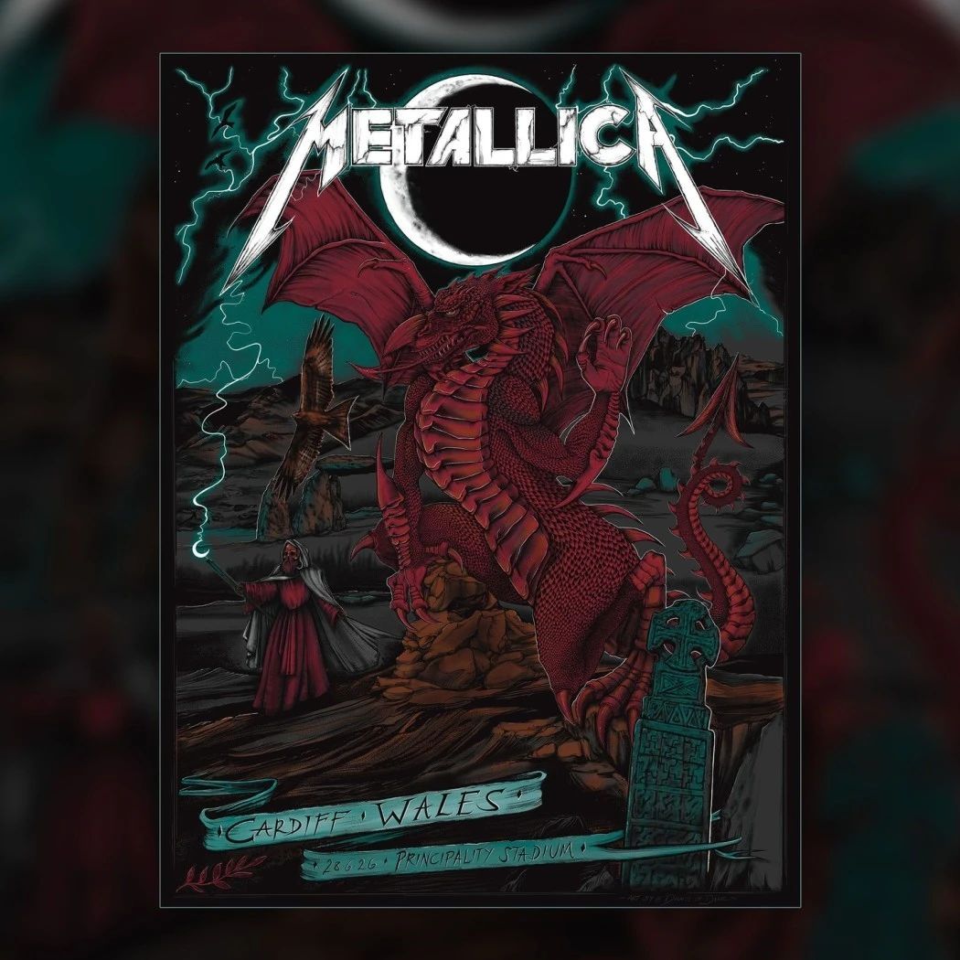 Metallica M72 Tour 28th June 2026 Principality Stadium Cardiff Poster Print New Trending
