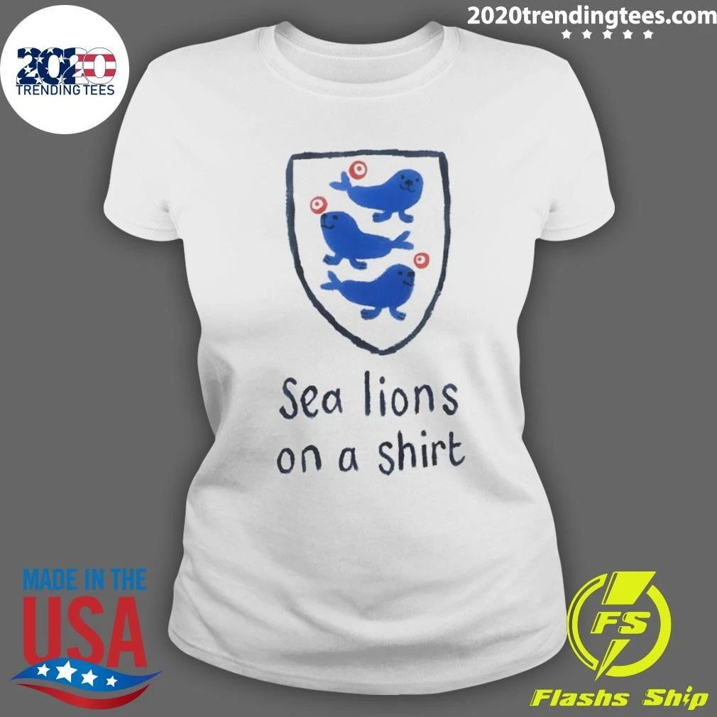 England National Football Sea Lions On A Shirt