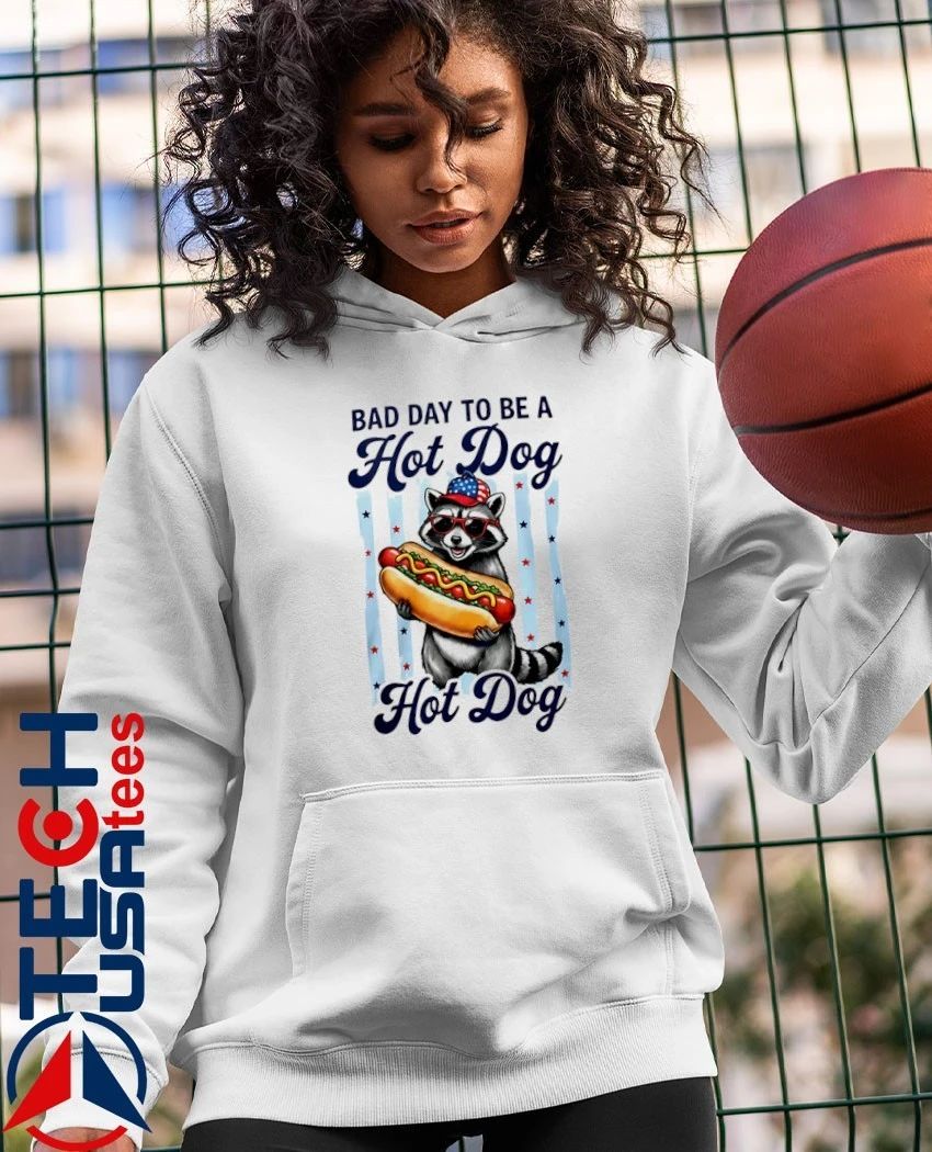 Raccoon bad day to be a hot dog shirt