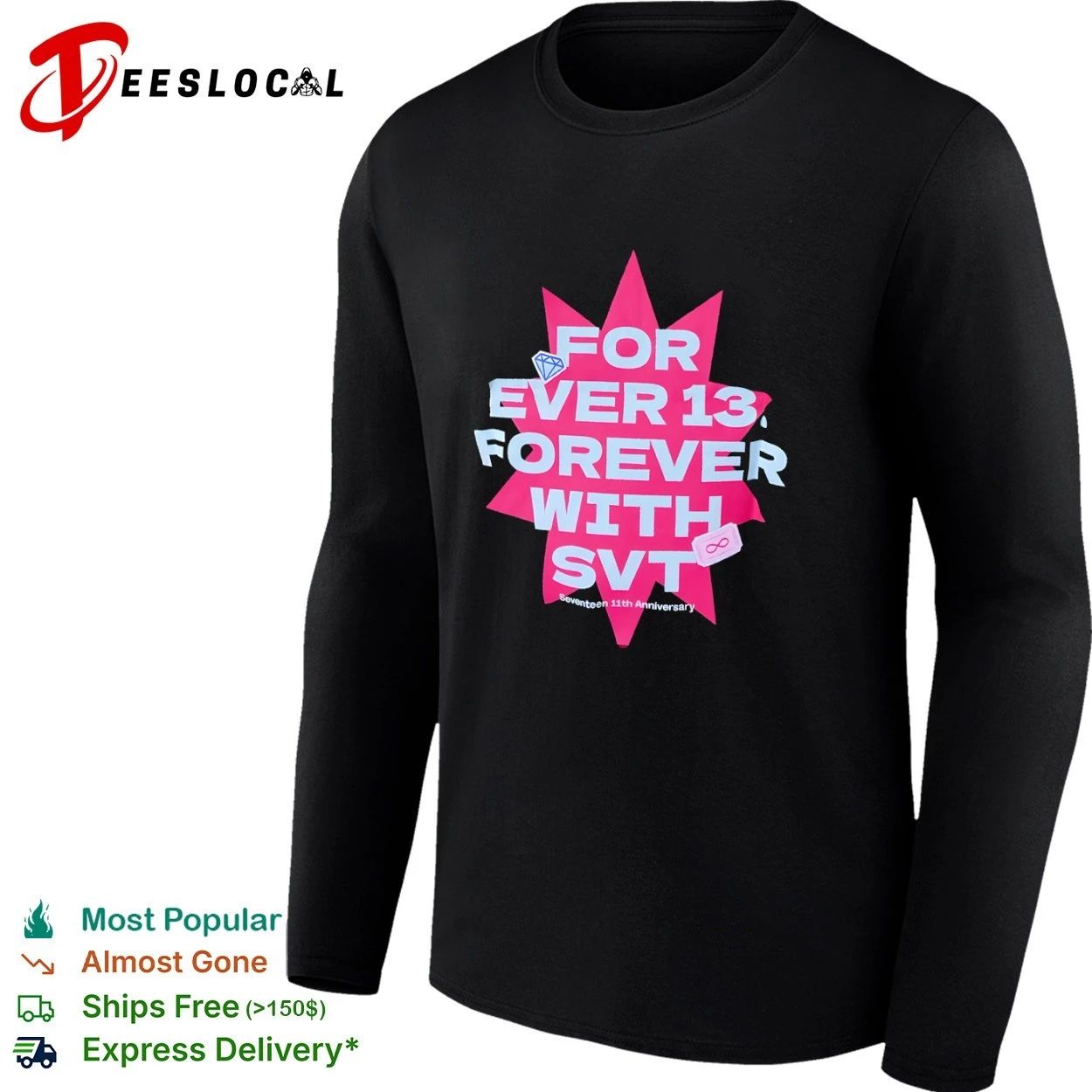 For Ever 13 Forever With SVT Seventeen 11th Anniversary T-shirt