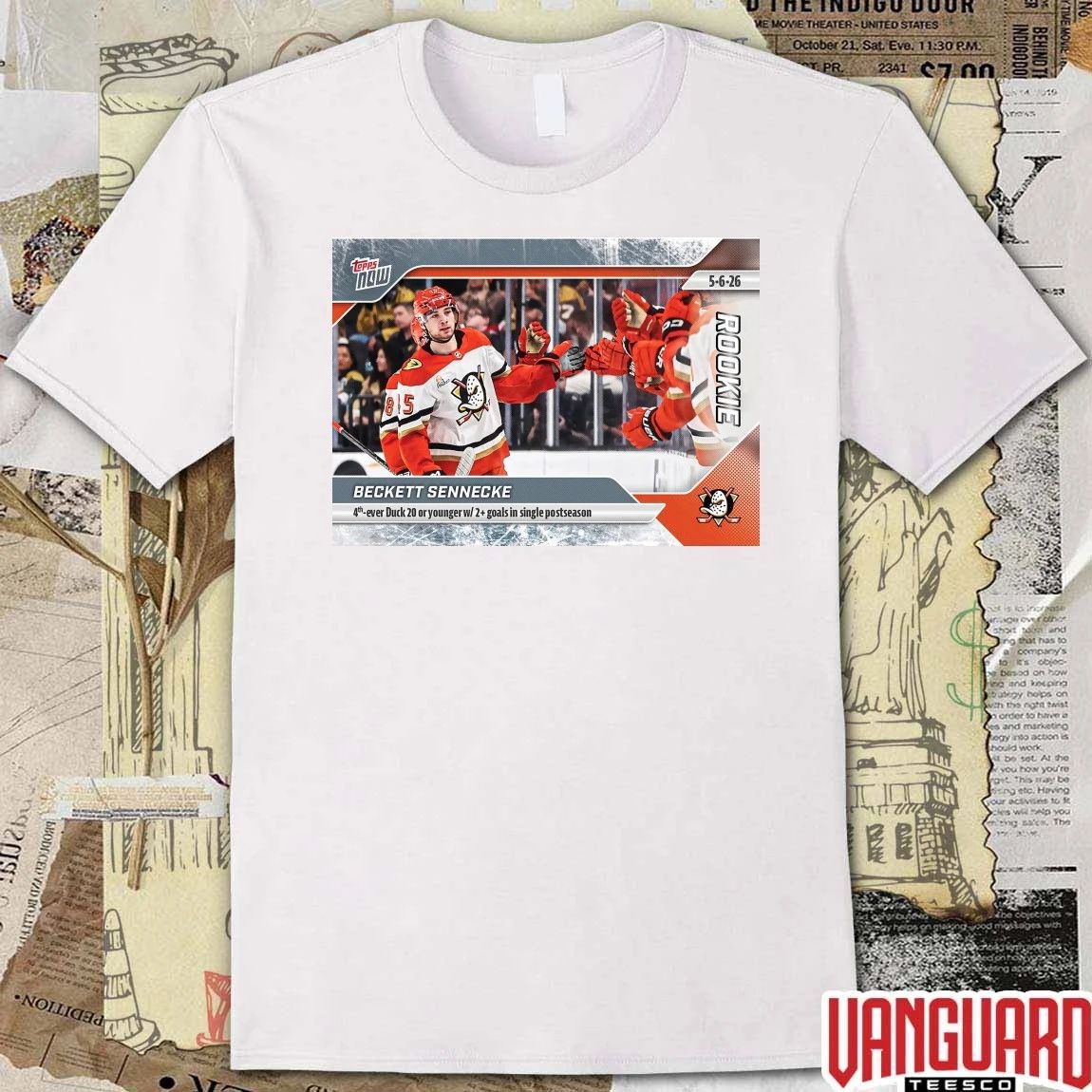 Beckett Sennecke 4th Ever Duck 20 Or Younger w 2 Goals In Single Postseason – 2026 NHL Topps NOW t-shirt