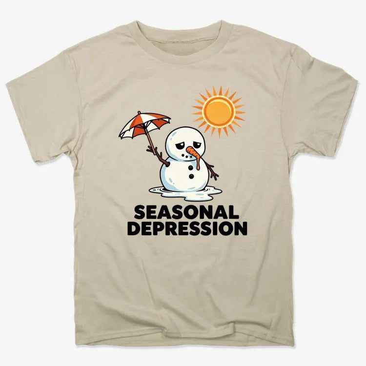 Seasonal Depression Melting Snowman