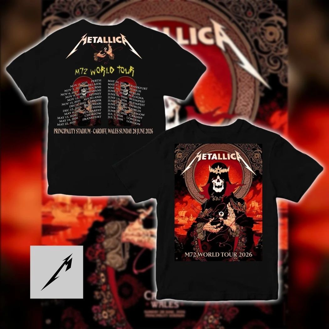 Metallica M72 World Tour Principality Stadium Cardiff Wales Sunday June 28 2026 Peter Diamond Pop-Up Limited Event Tee