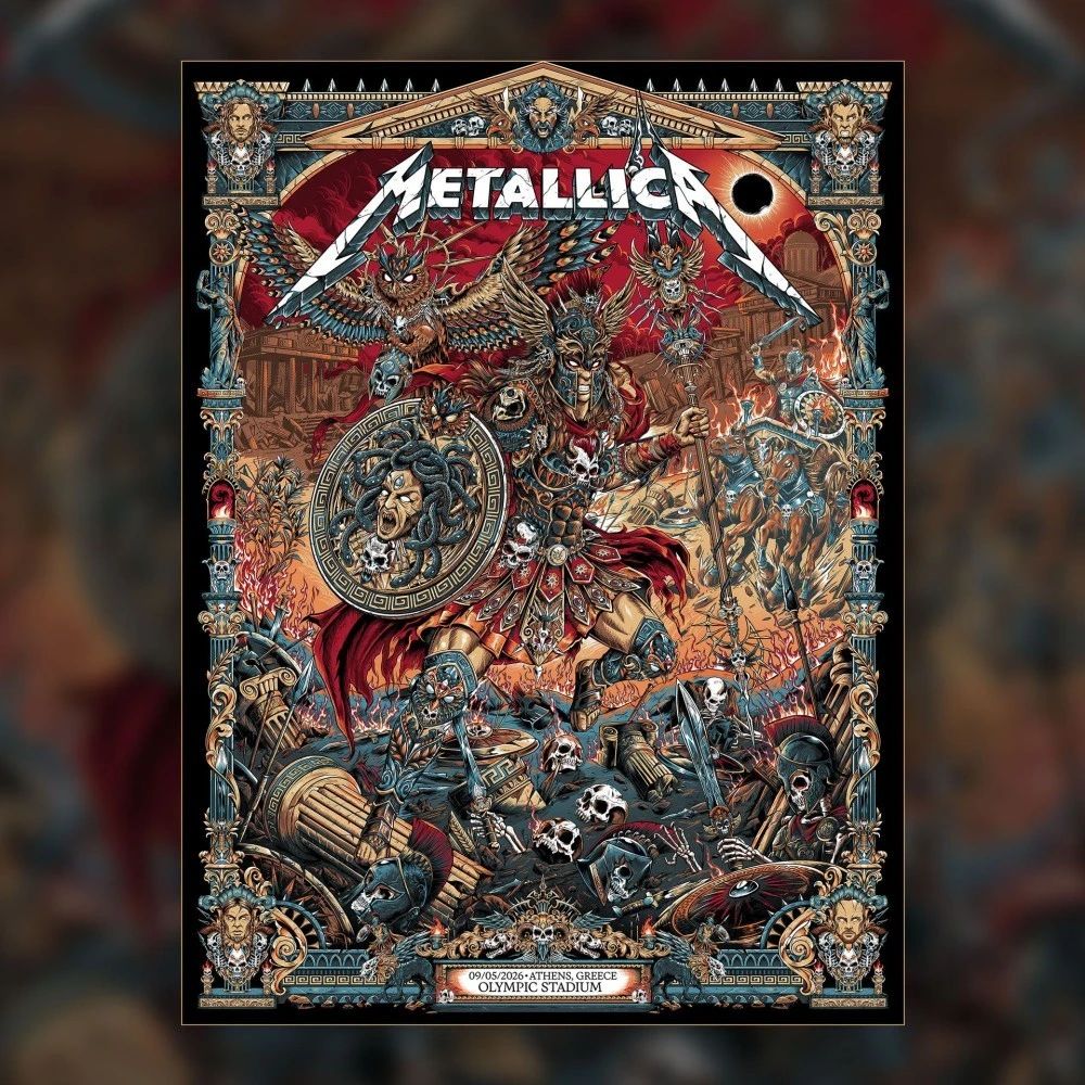 Metallica M72 Athens Exclusive Poster At Olympic Stadium Athens Greece On May 9 2026 Art By Juan Ma Orozco Poster Canvas Decor
