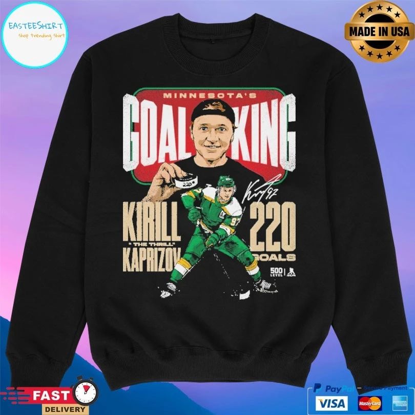 Minnesota Goal King Kirill Kaprizov The Thrill 220 Goals T-shirts