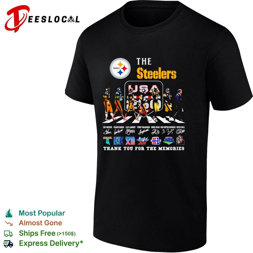 The Steelers Joe Greene Franco Harris Jack Lambert Terry Bradshaw Hines Ward Ben Roethlisberger T-shirt