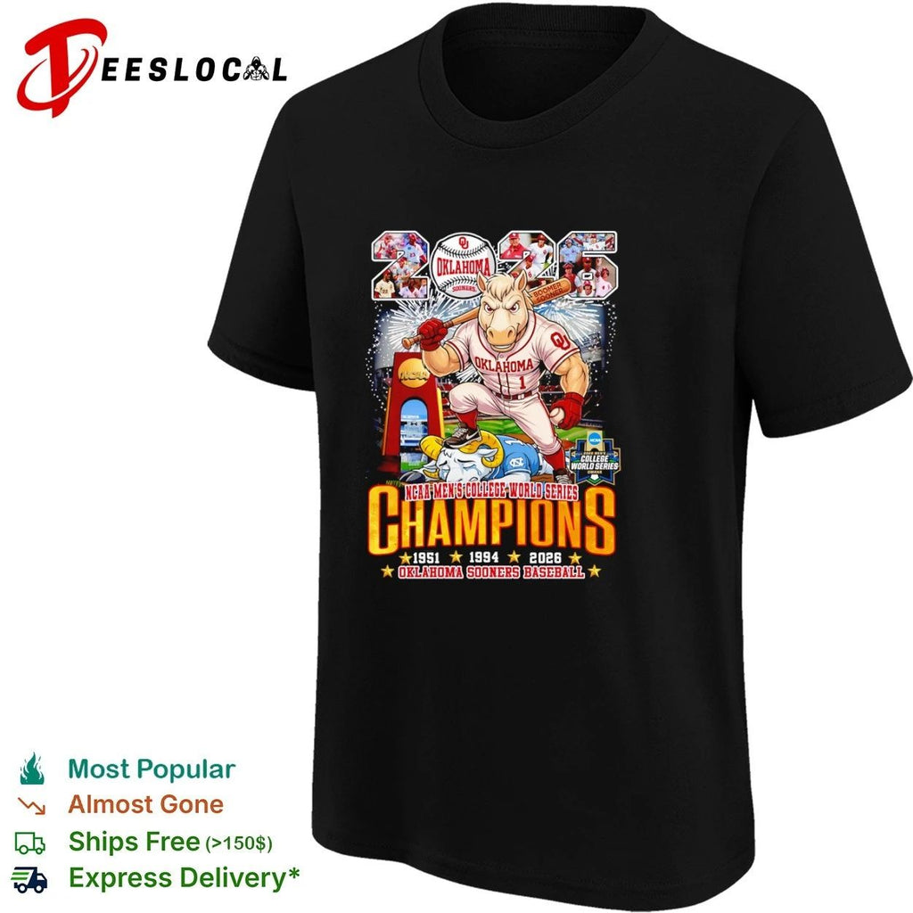 Oklahoma Sooners 2026 NCAA Men’s College World Series Champions T-shirt