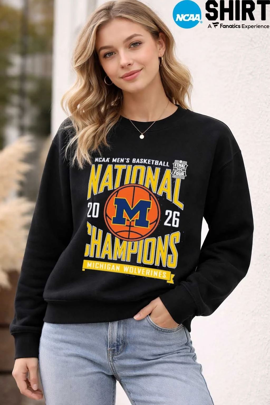 Michigan Wolverines 2026 NCAA Men’s Basketball National Champions Hooded Long-Sleeve T-Shirt