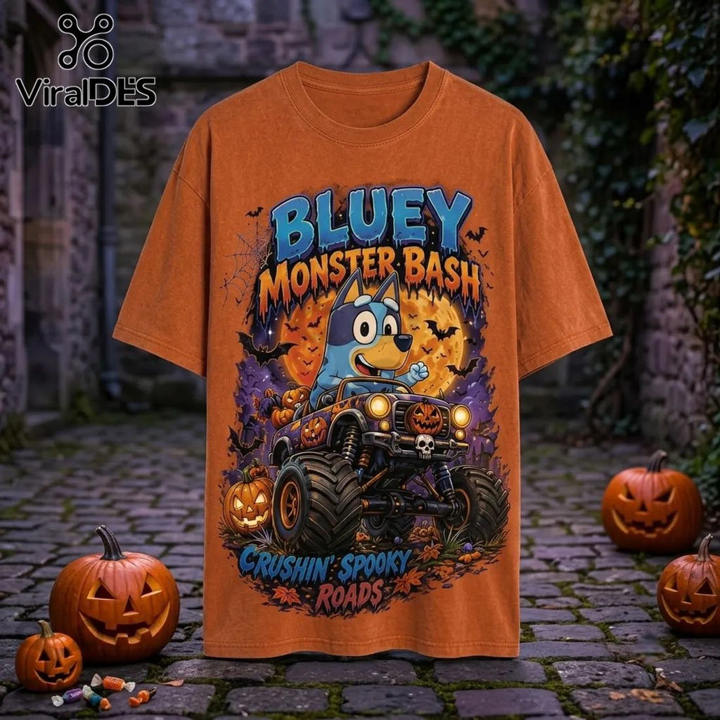 Bluey Halloween Monster Bash Orange T-Shirt