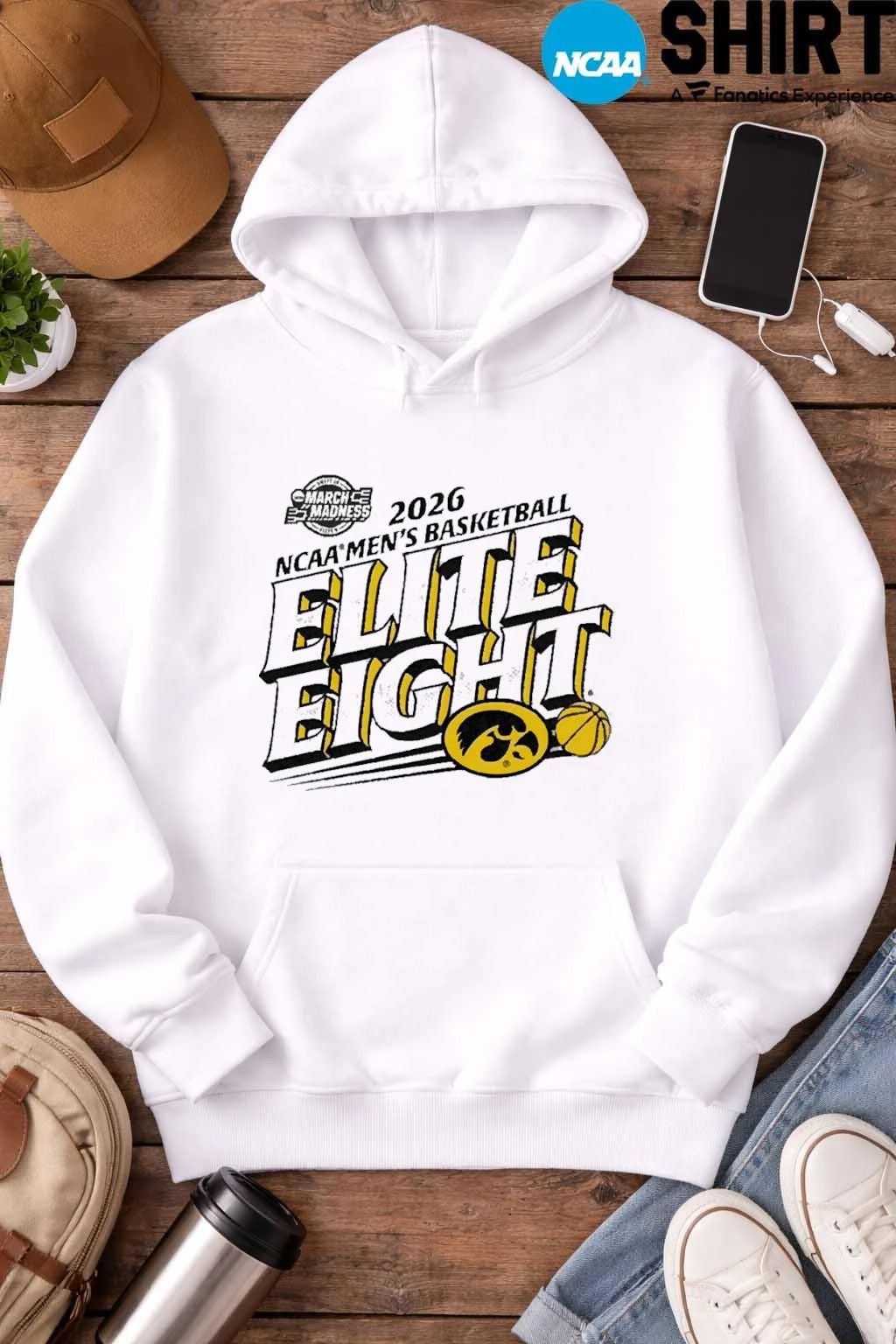 2026 Sweet NCAA 16 March Madness Elite 8 Champions Iowa Hawkeyes Logo t-shirt