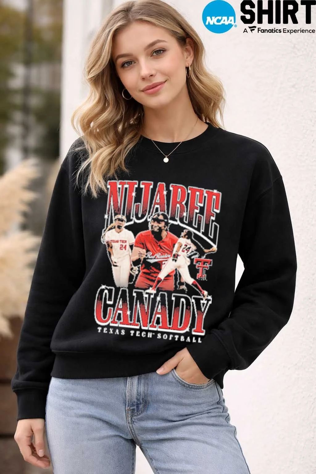 NiJaree Canady Men’s Black Texas Tech Red Raiders Nija Canady Retro 90s Graphic T-shirt