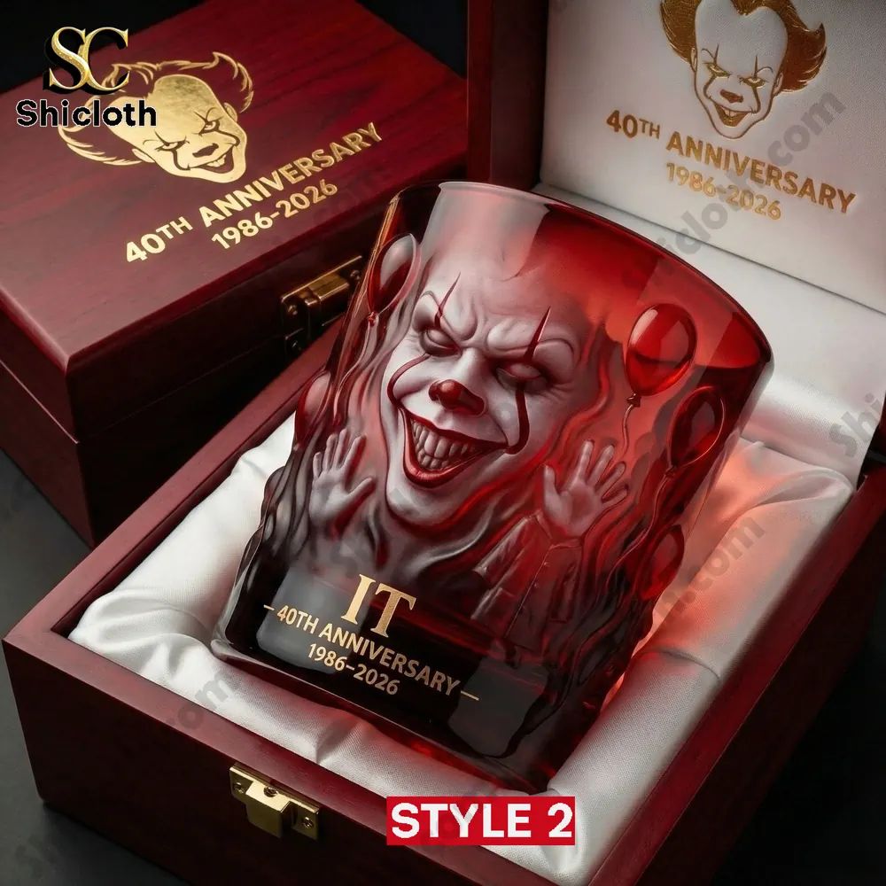 IT Pennywise 40th Anniversary Collector Whiskey Glass