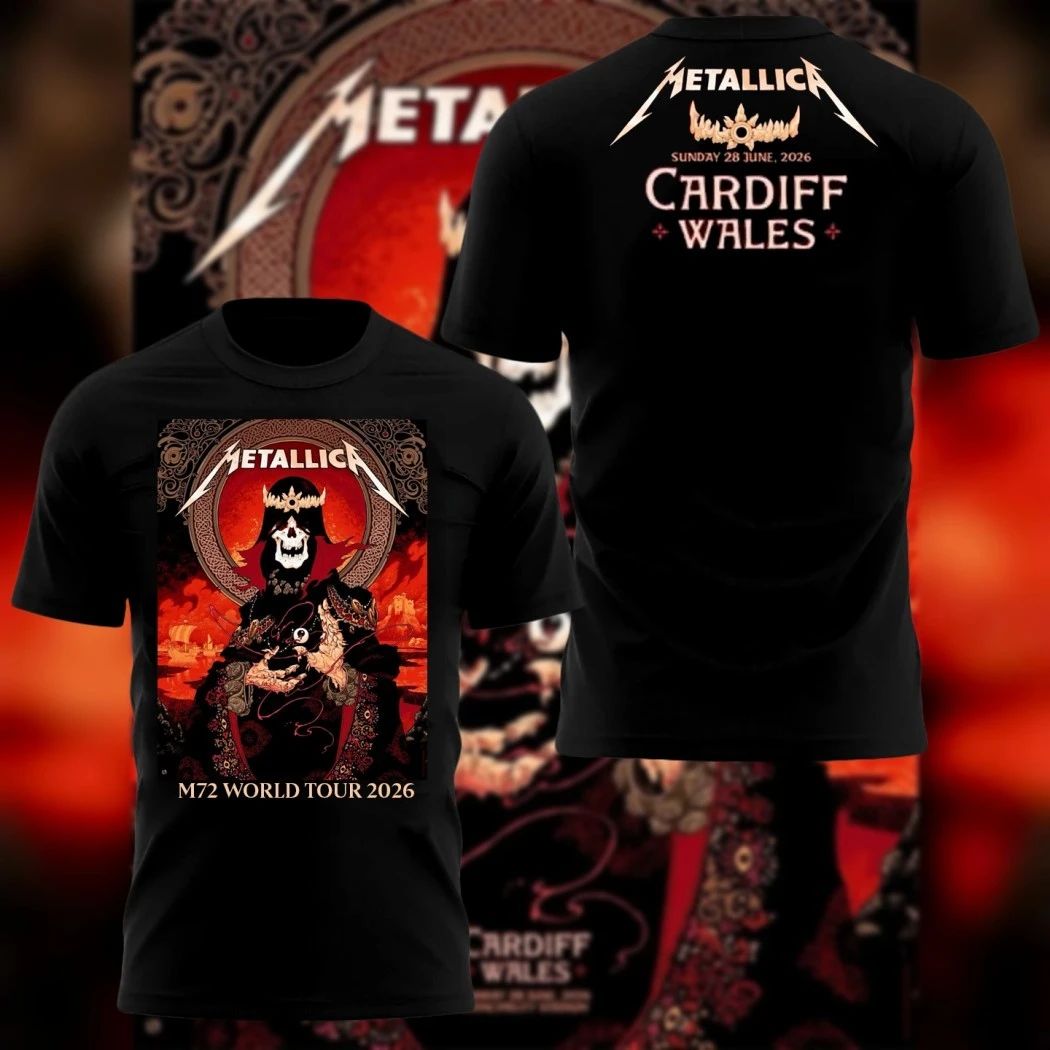 Metallica M72 World Tour Cardiff Wales June 28 2026 Principality Stadium Pop-Up Shop Peter Diamond Poster Art T-Shirt