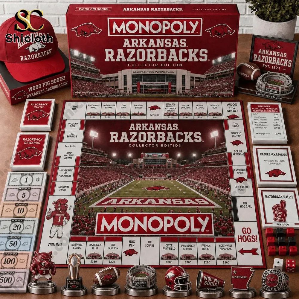 Arkansas Razorbacks Collector’s Edition Monopoly Board Game