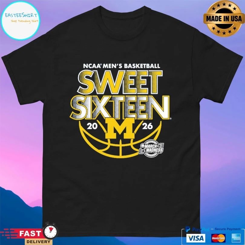 Michigan Wolverines NCAA Men’s Basketball Sweet Sixteen March Madness 2026 T-shirts