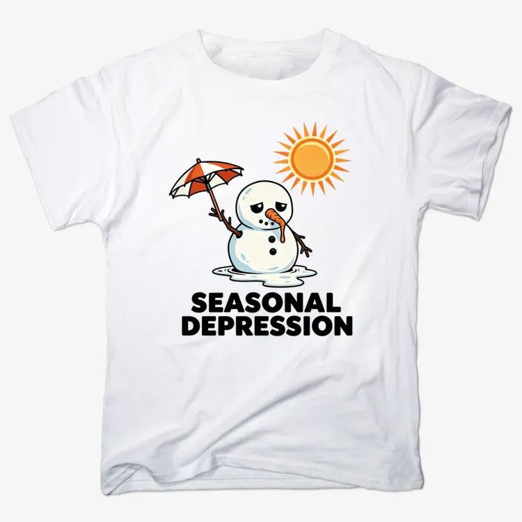 Seasonal Depression Melting Snowman