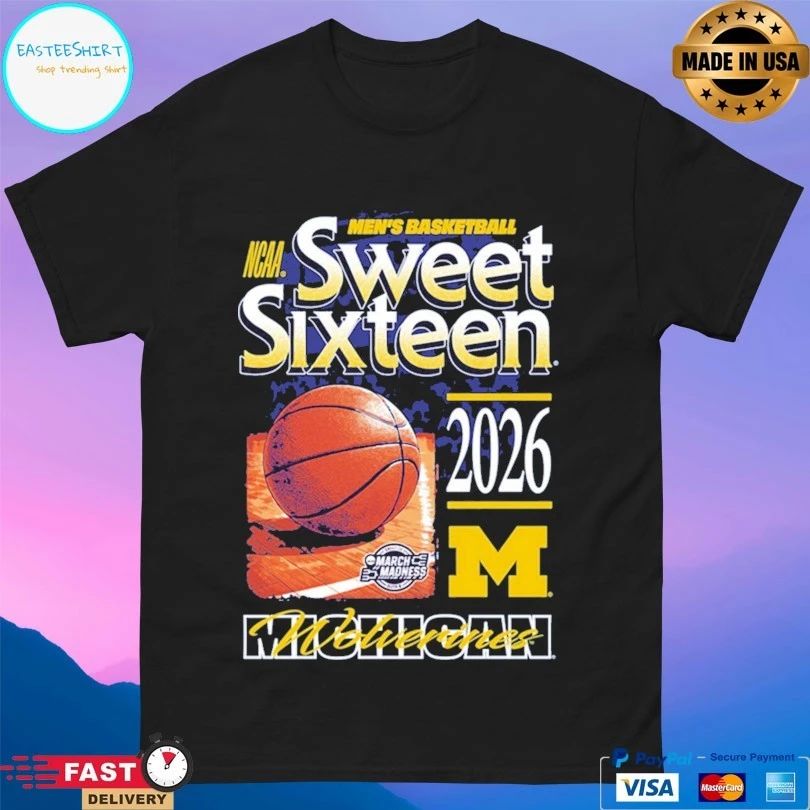 Michigan Wolverines Men’s Basketball Ncaa Sweet Sixteen 2026 March Madness T-shirt