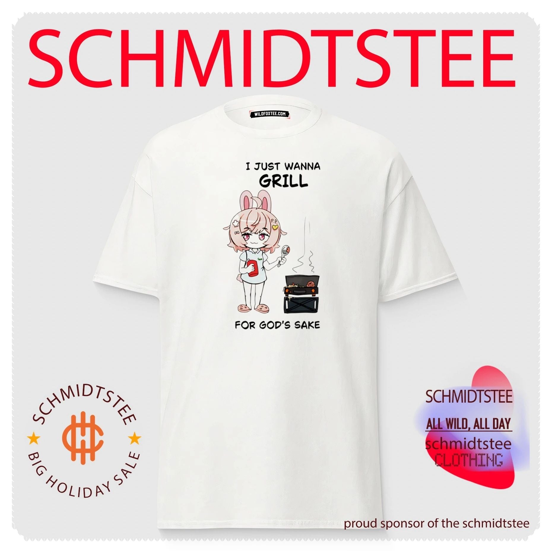 I Just Wanna Grill for God’s Sake anime bunny girl shirt