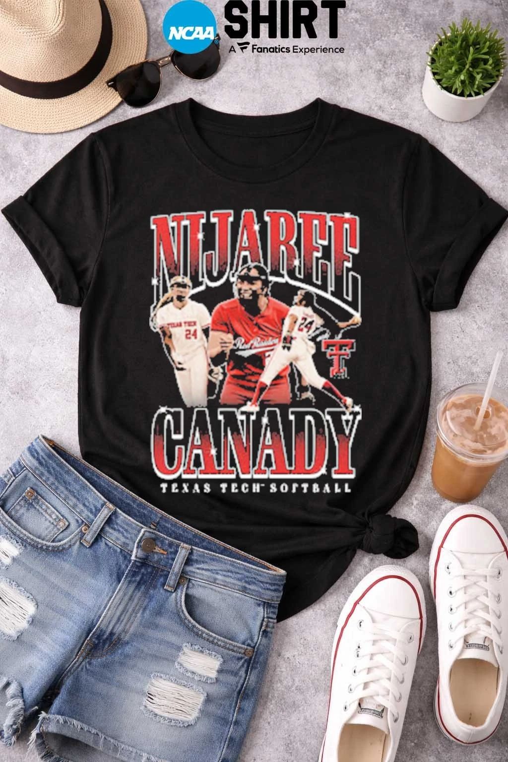 NiJaree Canady Men’s Black Texas Tech Red Raiders Nija Canady Retro 90s Graphic T-shirt