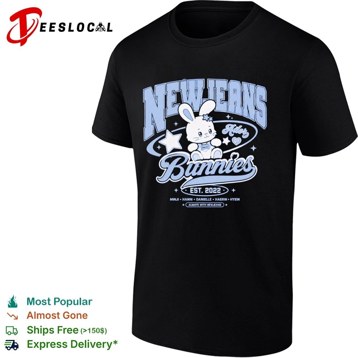 NewJeans Bunnies Est 2022 Minji Hanni Danielle Haerin Hyein Always with NewJeans T-shirt
