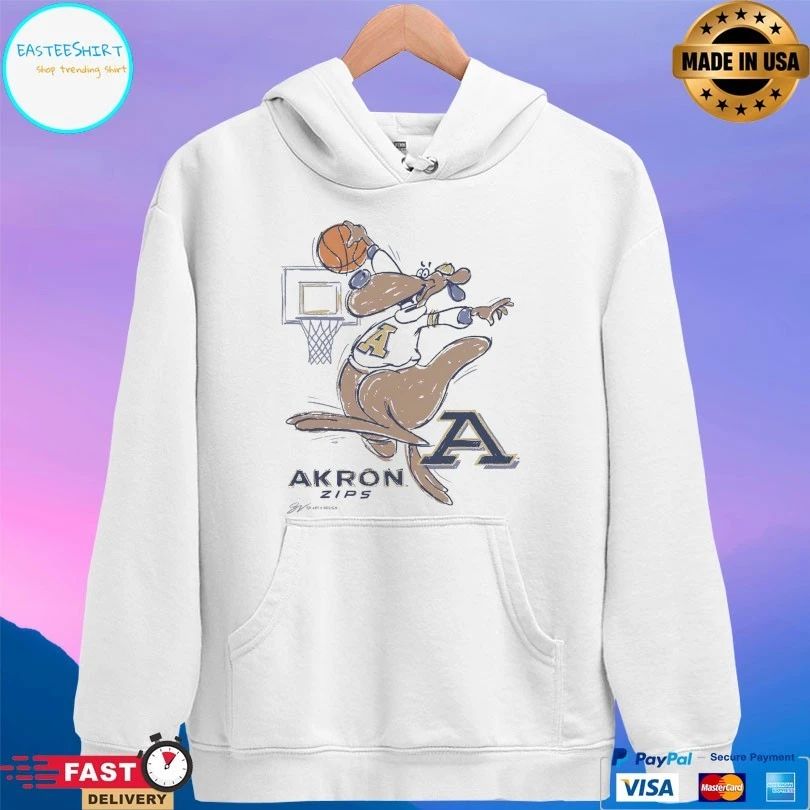 Akron Zip Basketball Cartoon T-shirts