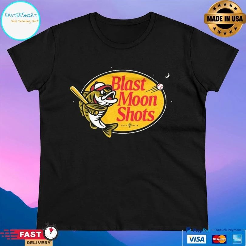Blast Moon Shots Fish Baseball T-shirts