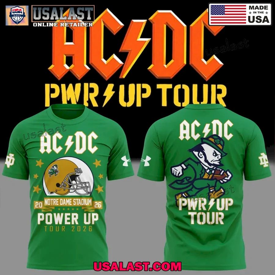 Notre Dame Fighting Irish x AC/DC Power Up Tour 2026 T-Shirt